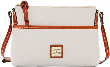 Dooney & Bourke WhitePebble Grain Ginger Pouchette Crossbody Handbag Purse