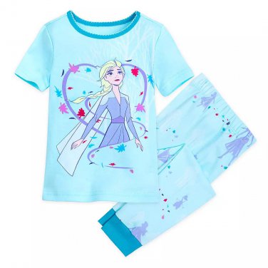 Disney Store Frozen Pj Pals Elsa Piece Pajamas Blue Size 4