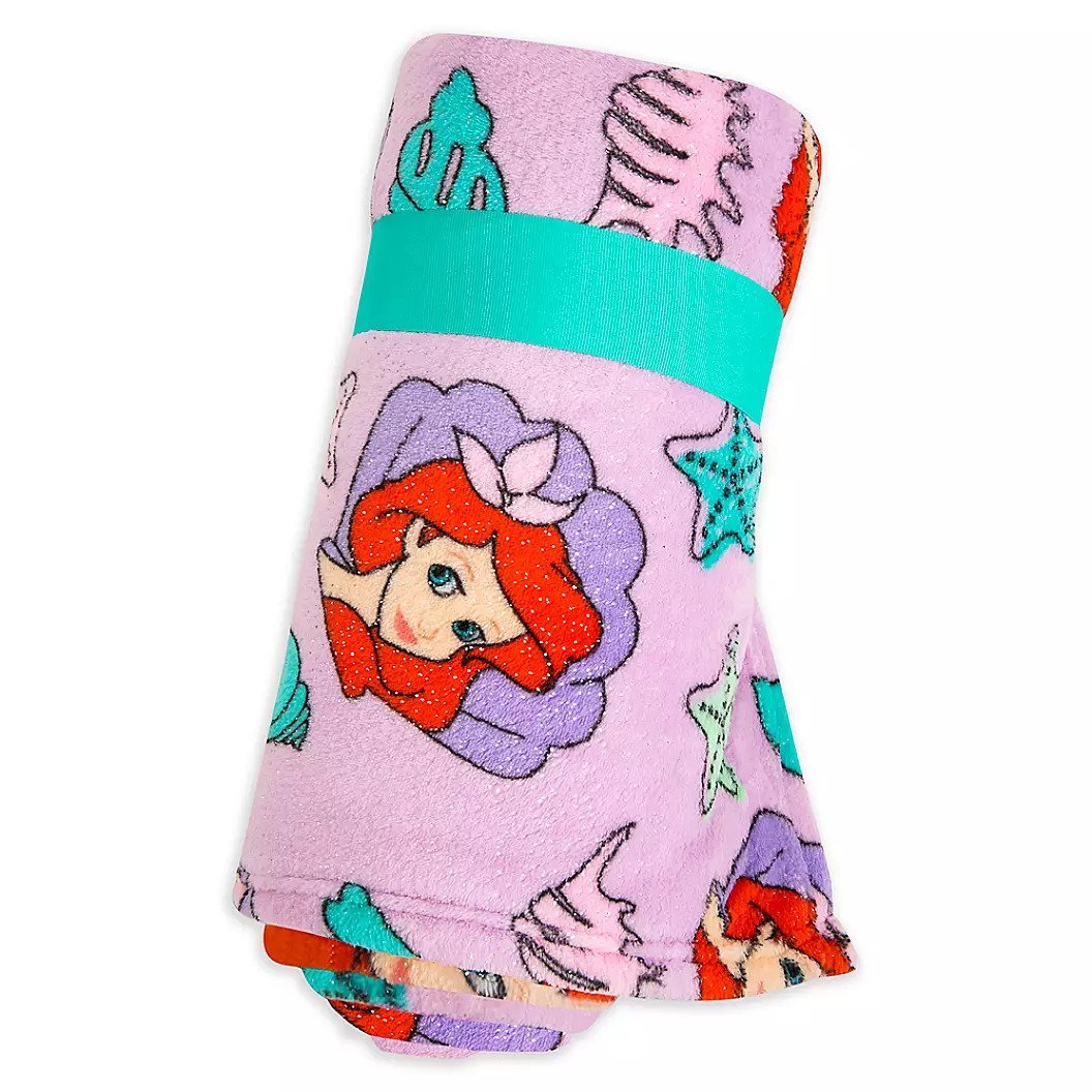 Disney Store Princess Ariel Little Mermaid Purple Fleece Throw Blanket 2020