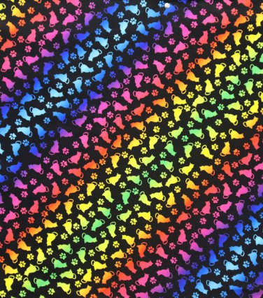 Ombre Rainbow Kittens KItty Cats Fabric Hair Ties Scrunchie Scrunchies by Sherry