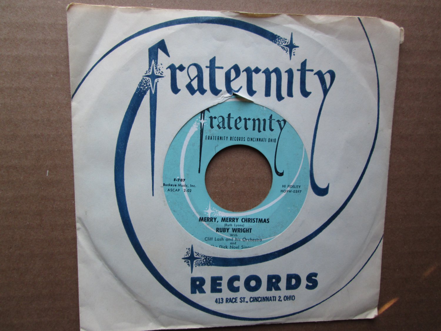 *Ruby Wright*  Merry,Merry Xmas // Let's Light The Christmas Tree  1957  7" Vinyl Record