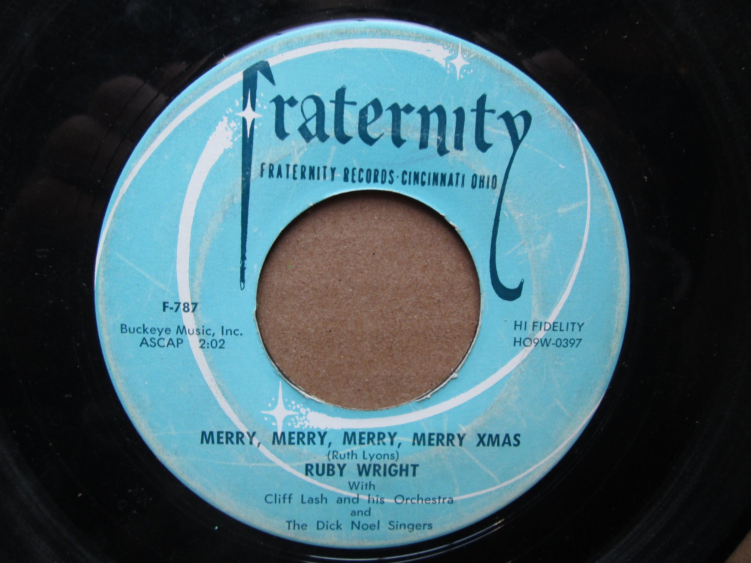 *Ruby Wright*  Merry,Merry,Merry,Merry Xmas 1957 Fraternity 787 7" vinyl record