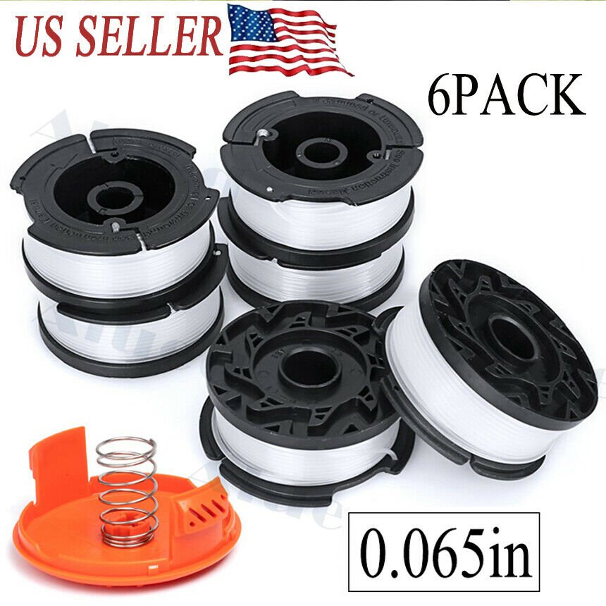 6PCS SET Genuine Trimmer Replacement Spool for BLACK+DECKER AF-100-3ZP 30ft 065"