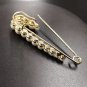Korean pearls stones gold plated pins brooch clothing accessories 7.5cm x 2cm (5pcs pack)