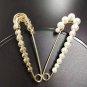 Korean pearls stones gold plated pins brooch clothing accessories 7.5cm x 2cm (5pcs pack)