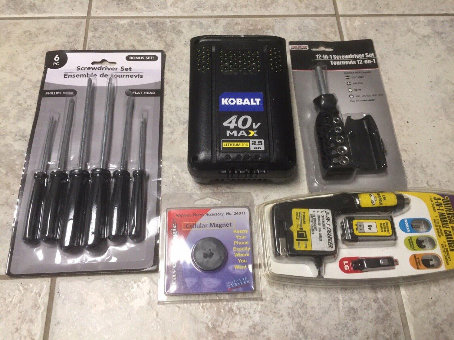 Kobalt 40 Volt 2.5 AH Battery 40V w/ Screwdriver Set Socket Cell