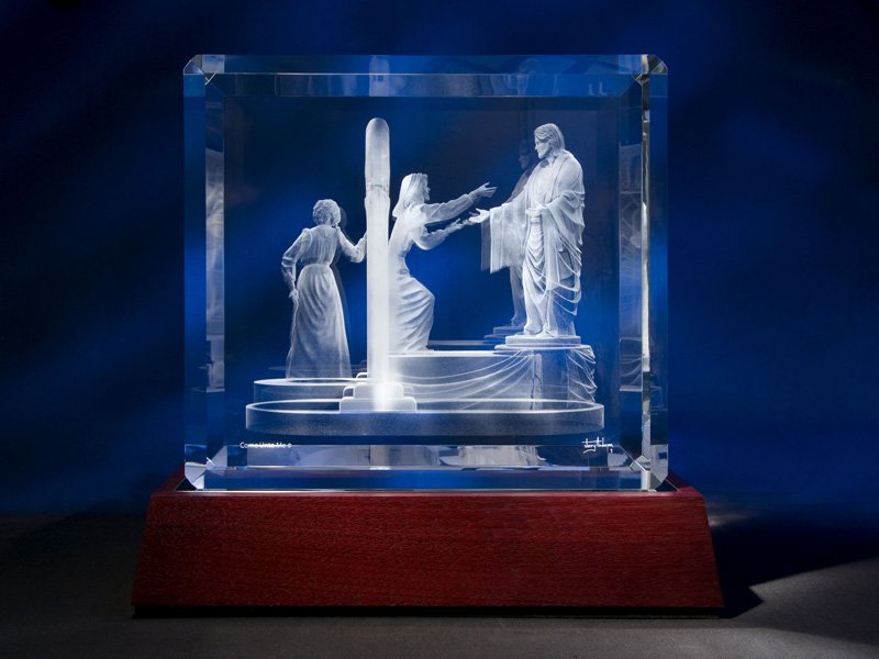 Come Unto Me Large Crystal Sculpture by Jerry Anderson