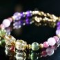 Crystal Bracelet - Kunzite, Green Apatite, Amethyst, Rubellite, Rutilated Quartz, Citrine