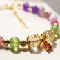 Crystal Bracelet - Kunzite, Green Apatite, Amethyst, Rubellite, Rutilated Quartz, Citrine
