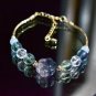Crystal Bracelet - Fluorite, White Quartz, Aquamarine