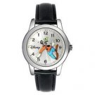 Disney Midsize Goofy Backward Backwards (Tooled Hands Analog) Silver Watch