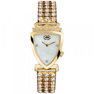 Marc Ecko Crest Ladies MOP Dial Gold Tone Bracelet E17515L1