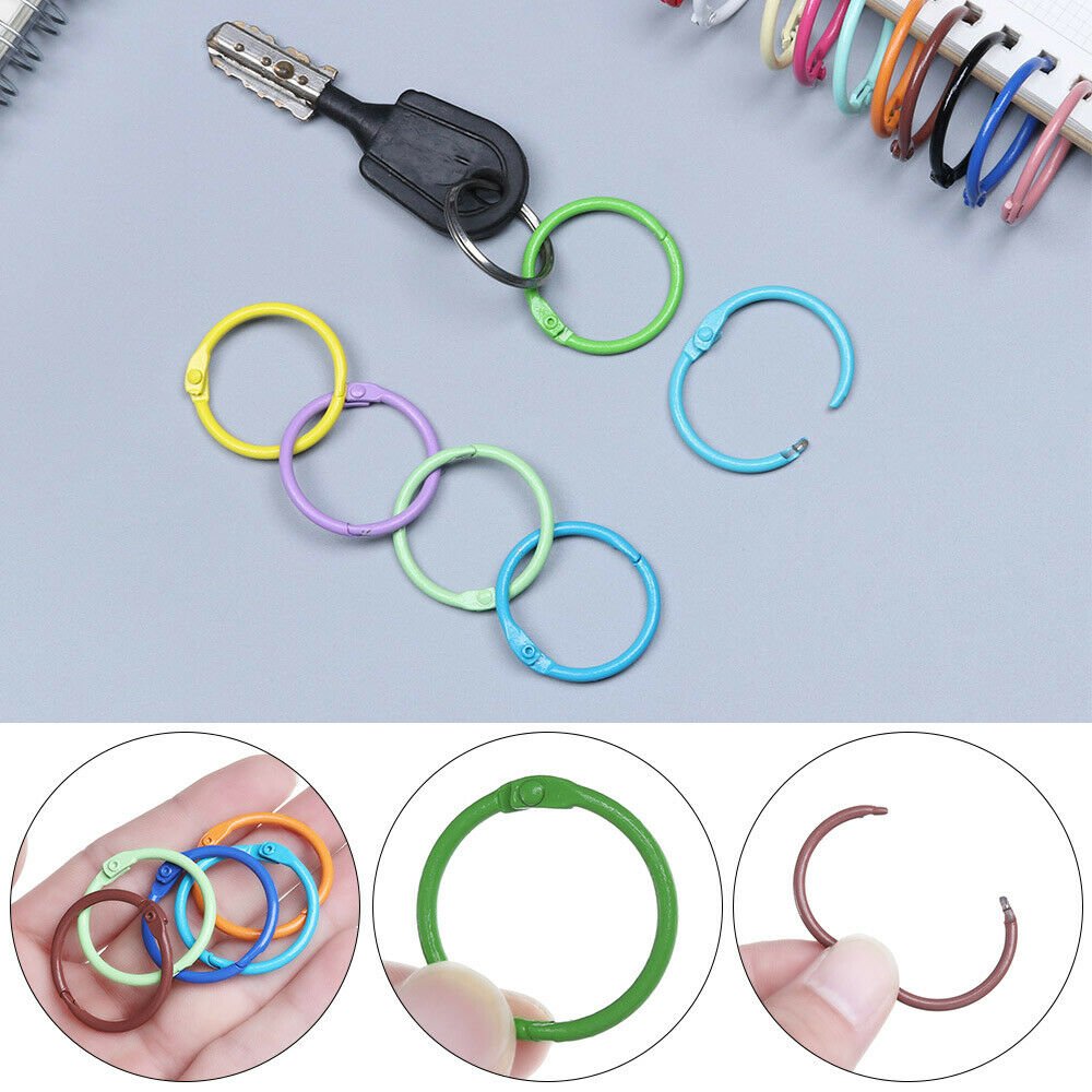Multicolor Metal Keychain Metal Keyring Loose-leaf Ring Binding Book Hoops