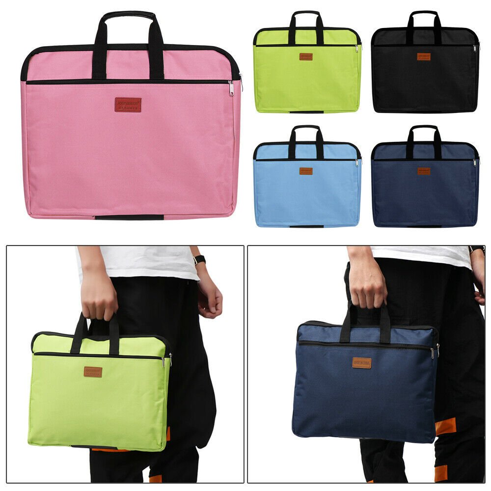 Durable Waterproof With Handle Files Bag Handbag File Folder Double Layers
