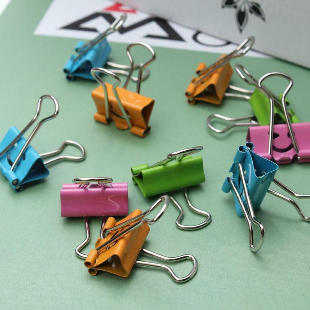 Lovely School Home Office Binder Clips Smile Face Metal Paper File Organizer