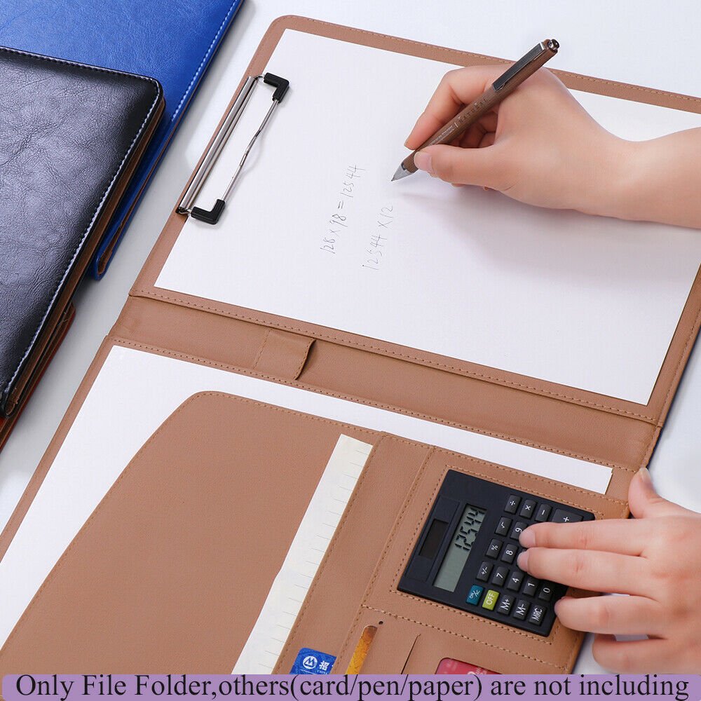 Organizer Leather Document Holder File Folder Manager Portfolio Business Filing