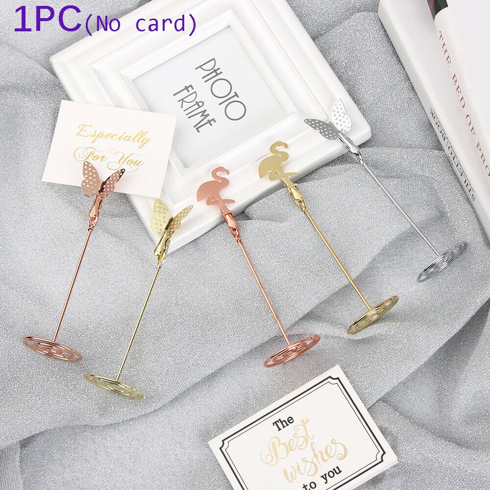 Supplies Paper Clamp Butterfly Shape Clamps Stand Place Card Photos Clips