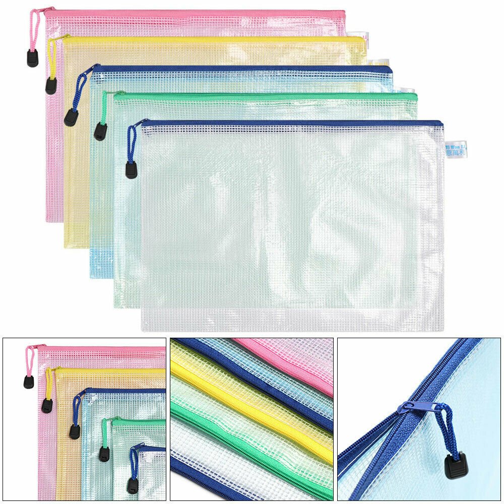 Waterproof Zipper Grid Storage Pouch Document Bag File Folder Storage Bags