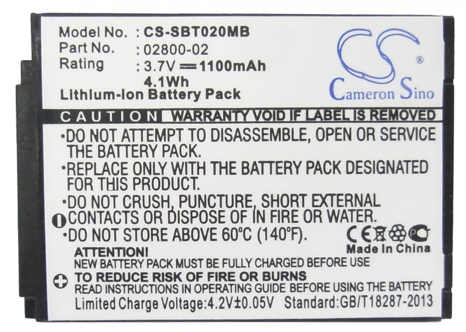 Batterie 1100mAh De Remplacement Pour Summer SecureSight (modèles 02040, 02044) - Type 02800-02