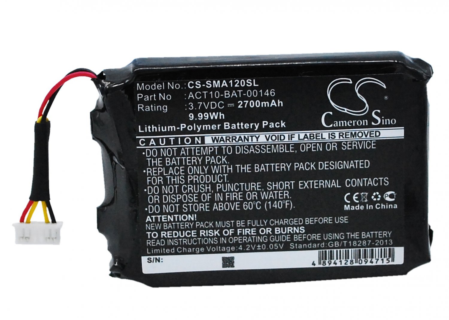 CS-SMA120SL Batteria 2700mAh compatibile con [Satmap] Active