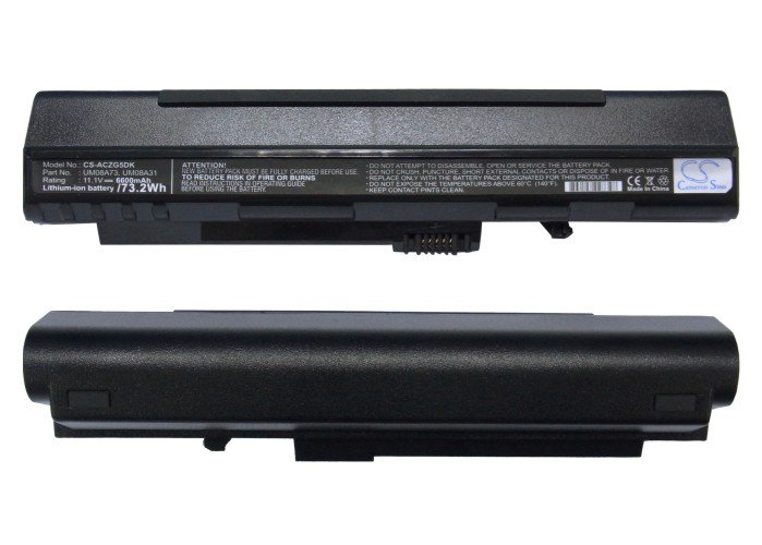 AT Batteria 5200mAh 11.1V Per Portatile Acer: Sostituisce LCBTP00018, UM08A31, UM08A51, UM08A71, UM08A72, UM08A73, UM08A74, UM08B31, UM08B51, UM08B52, UM08B71, M08B74, PPD-AR5BXB63, RCPATAR06-784