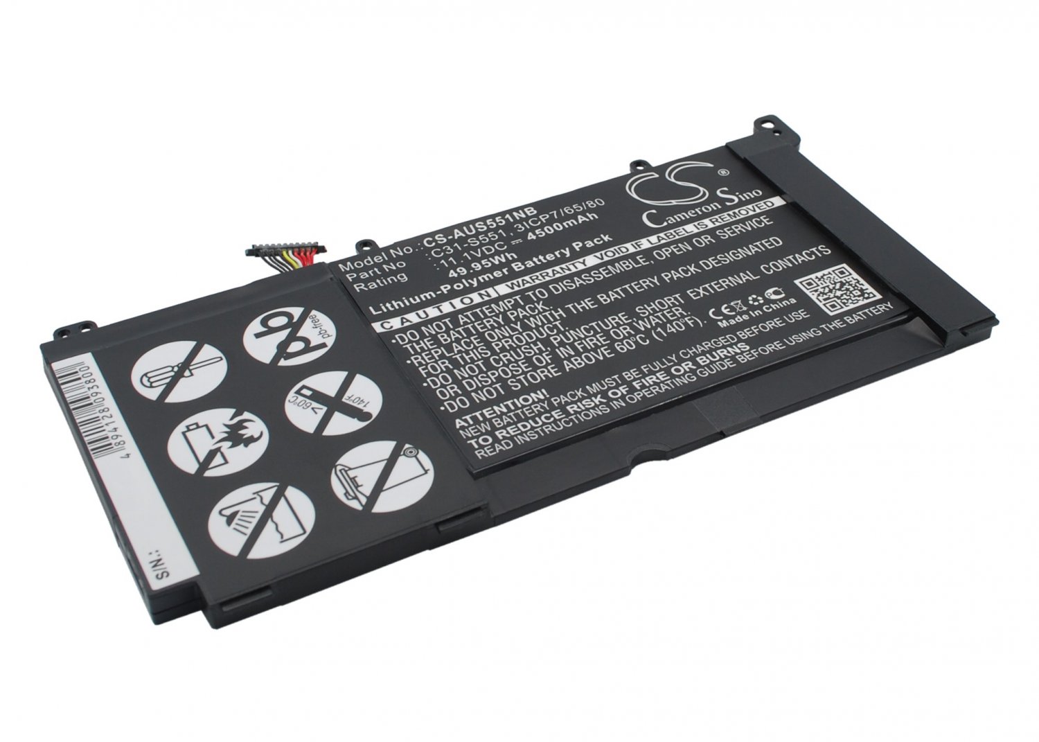 BATTERY ASUS 3ICP7/65/80, C31S551, S551LBCJ046H FOR S551L, S551LA