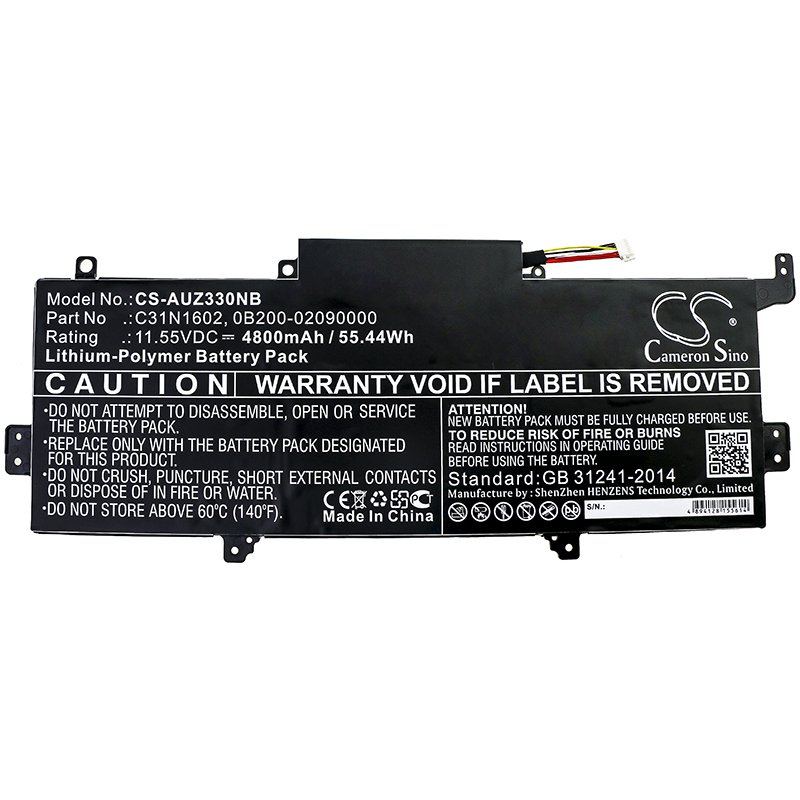 C31N1602 C31N16O2 0B200-02090000 Remplacement De La Batterie D'ordinateur Portable Pour ASUS ZenBook U3000U UX330 UX330U UX330UA UX330UAK UX330UA-1A UX330UA-1B UX330UA-1C UX330UA-FB018R (11.55V 57Wh