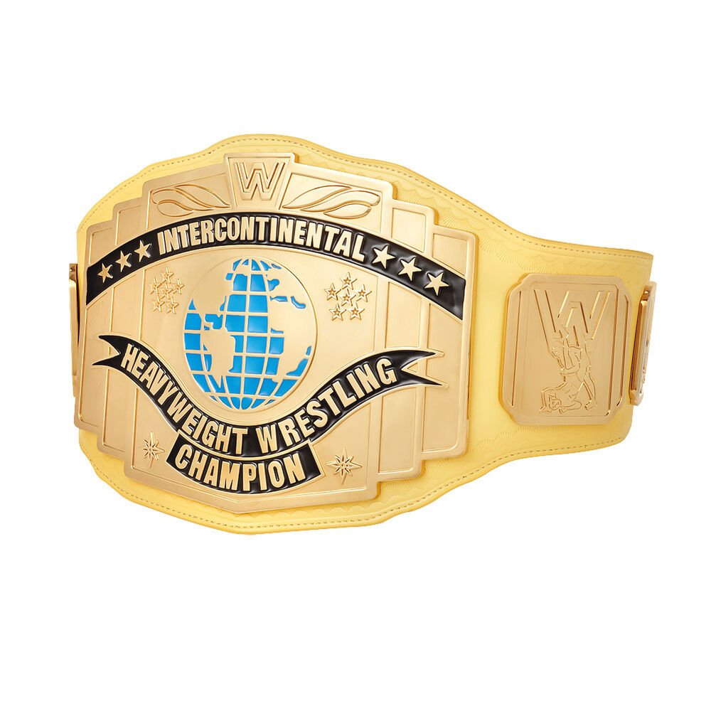 Yellow Intercontinental Championship Title Belt with Free Carrying Bag