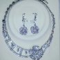 Flower Gemstone party earrings necklace Set