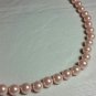 8mm pink South Sea Shell Pearl Necklace 18"