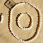 8-9 MM white Freshwater natural Pearl necklace earrings bracelet set