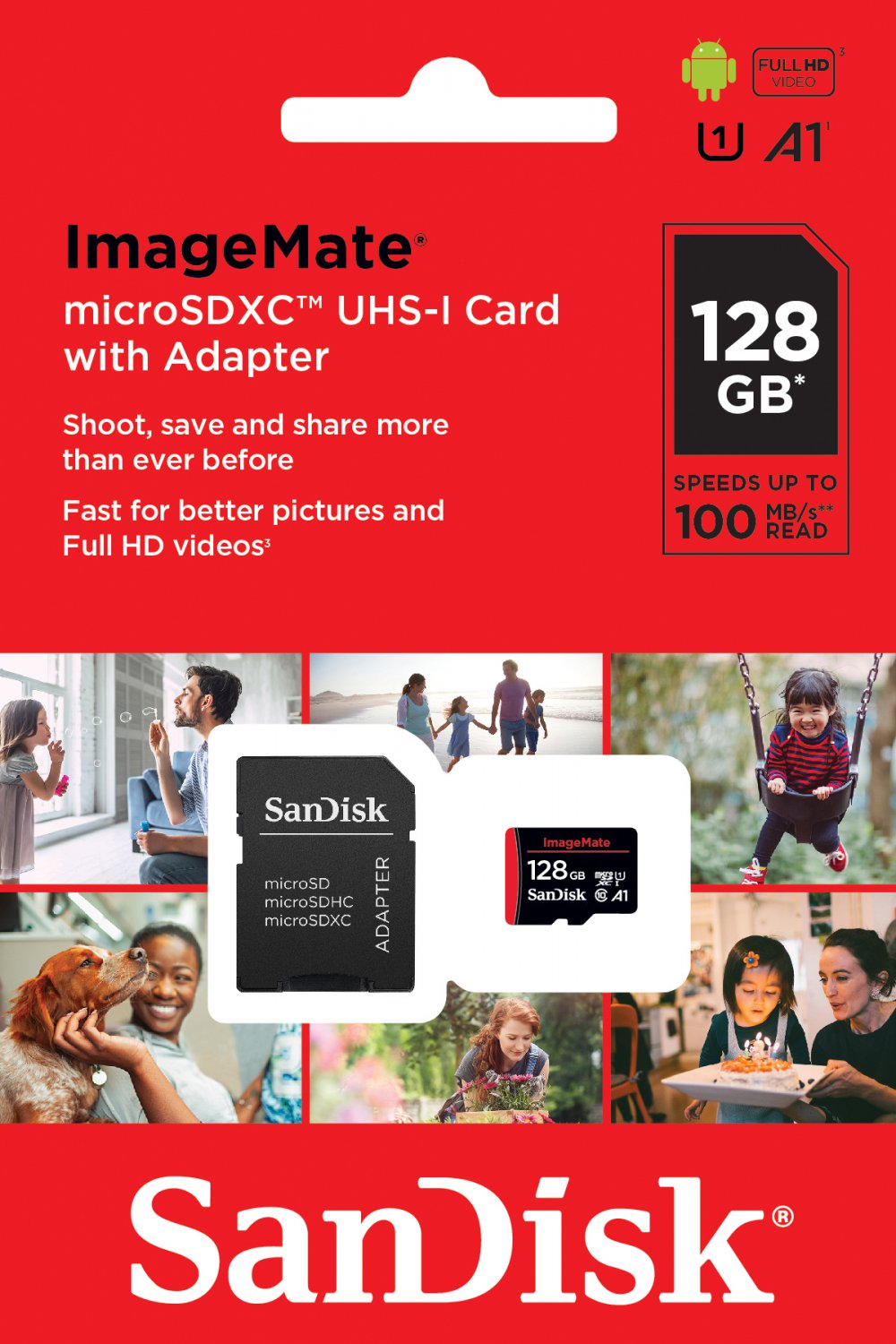 SanDisk 128GB ImageMate microSDHC UHS1 Authentic Memory Card