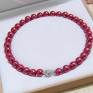 8mm red rose Sea Shell Pearl Necklace