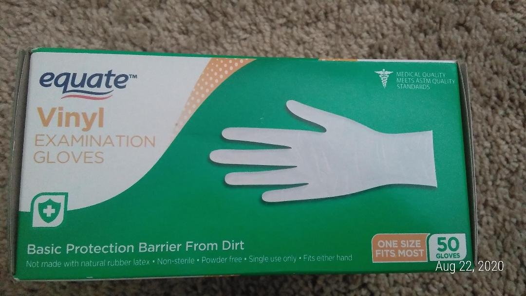 Equate Vinyl Power Free Examination Universal Size Gloves