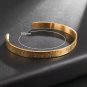 Ayatul Kursi Stainless Steel Bangles Islamic Muslim Quran Verse Cuff 22k Gold Plated Bracelet