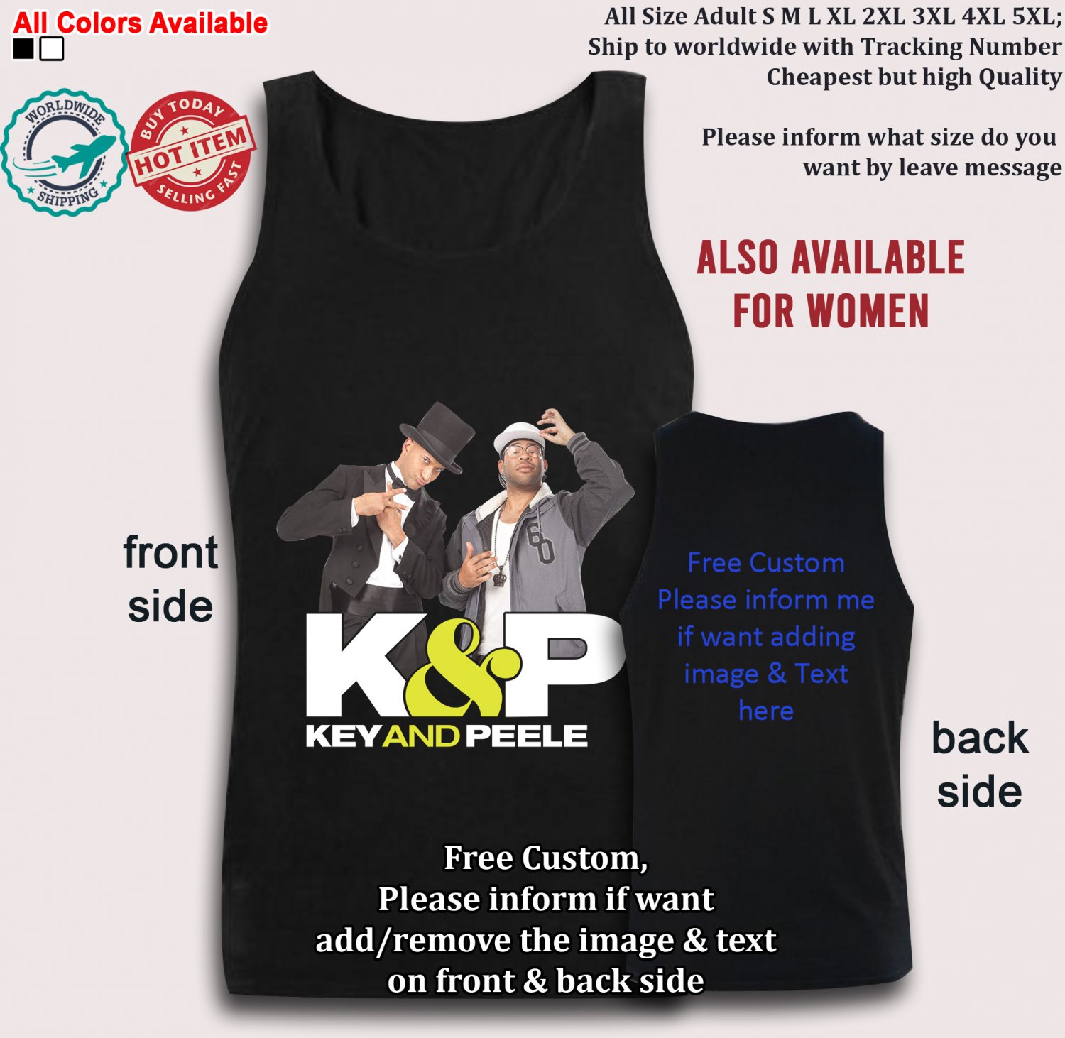2 KEY AND PEELE tank top