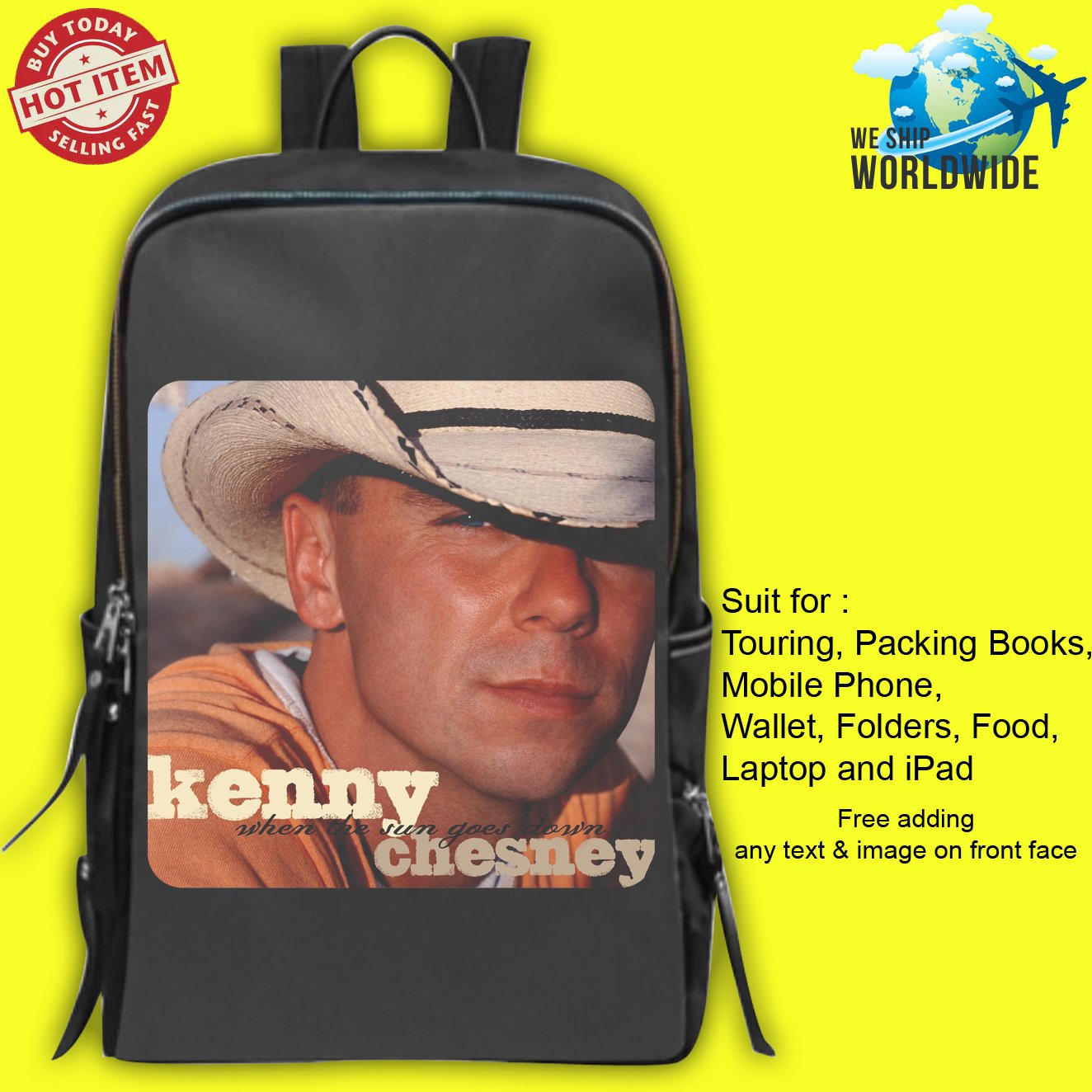 2 KENNY CHESNEY - HERE AND NOW Backpack Bags