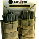 Explorer Tactical Double Magazine Holder Molle Pouch Pistol Gear 9mm M9 1911 45