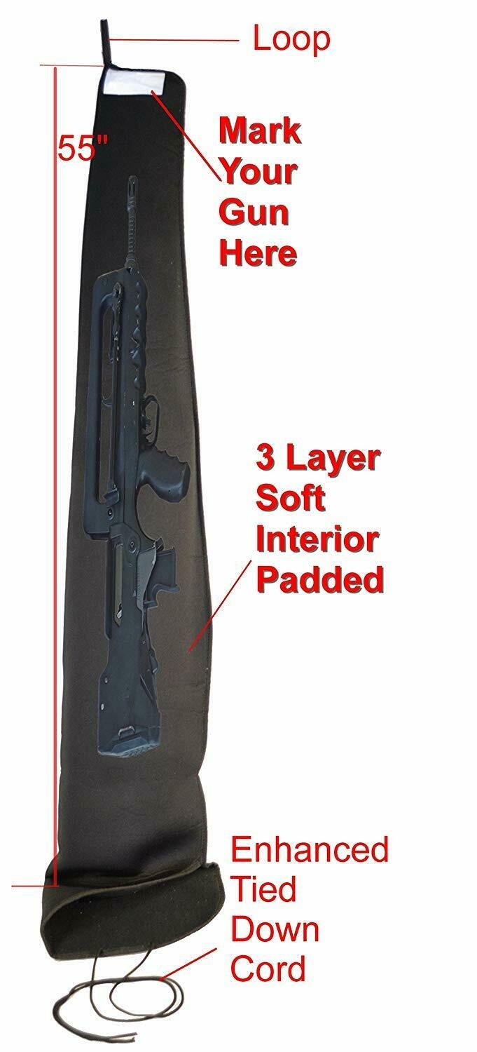 Explorer Neoprene Padded Gun Soft Sleeve Case 55' Shotguns Rifle Scope 3 Layer
