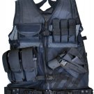 Explorer Tactical Vest with Holster Ammo Pouch Police Law Hunting Black One Size