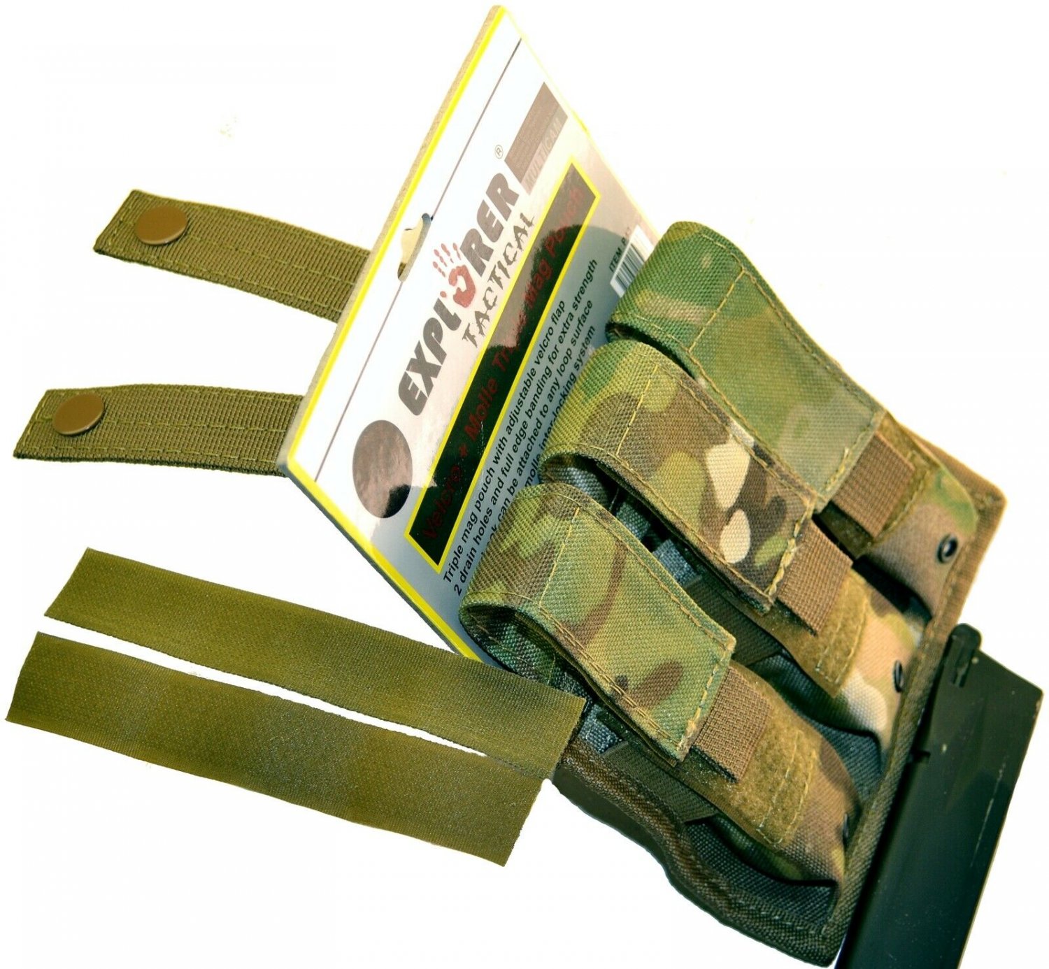 Explorer Triple Magazine Pouch Black OD ACU Tan Multicam MOLLE System