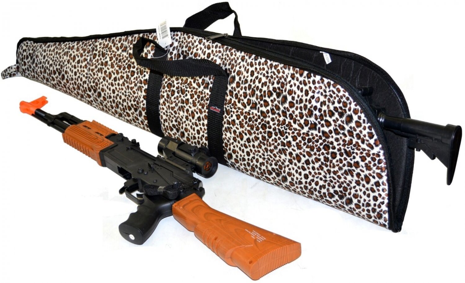 42" Rifle Case Leopard Print Polyester 600 D Attached Scope Compatible