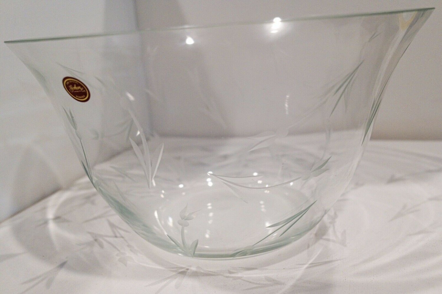 Gorham Large Crystal Floral Mist 12&acirc;�� Etched Bowl