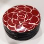 4 Red & White Floral Coasters