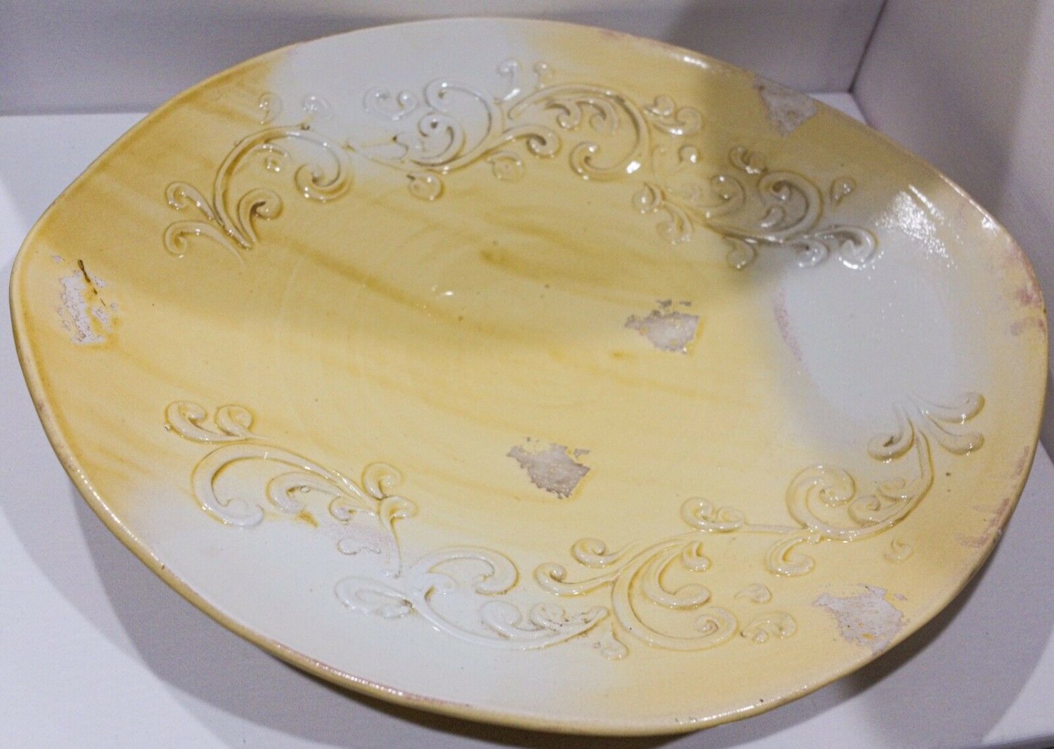 Large Pale Yellow Decorative Platter Jay Willfred In Andrea By Sadek