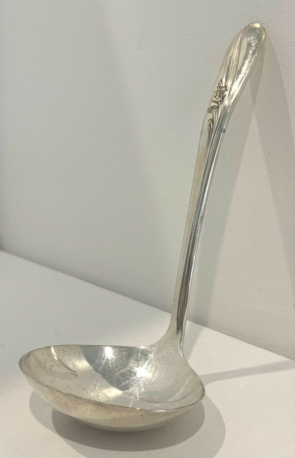 H&T MFG Co. Silverplate Flatware Meadow Flower Gravy Spoon