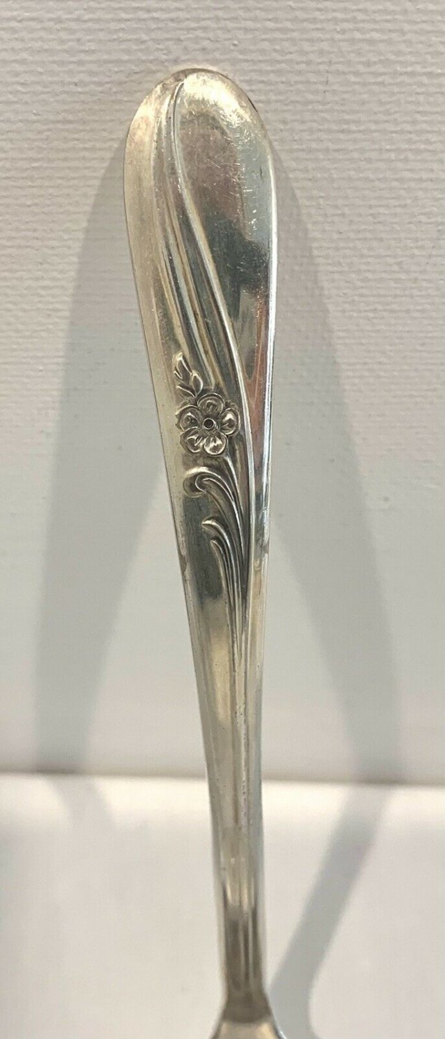 H&T MFG Co. Silverplate Flatware Meadow Flower Gravy Spoon