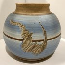 Rogers Southeastern Style Blue and Brown Ceramic Pot