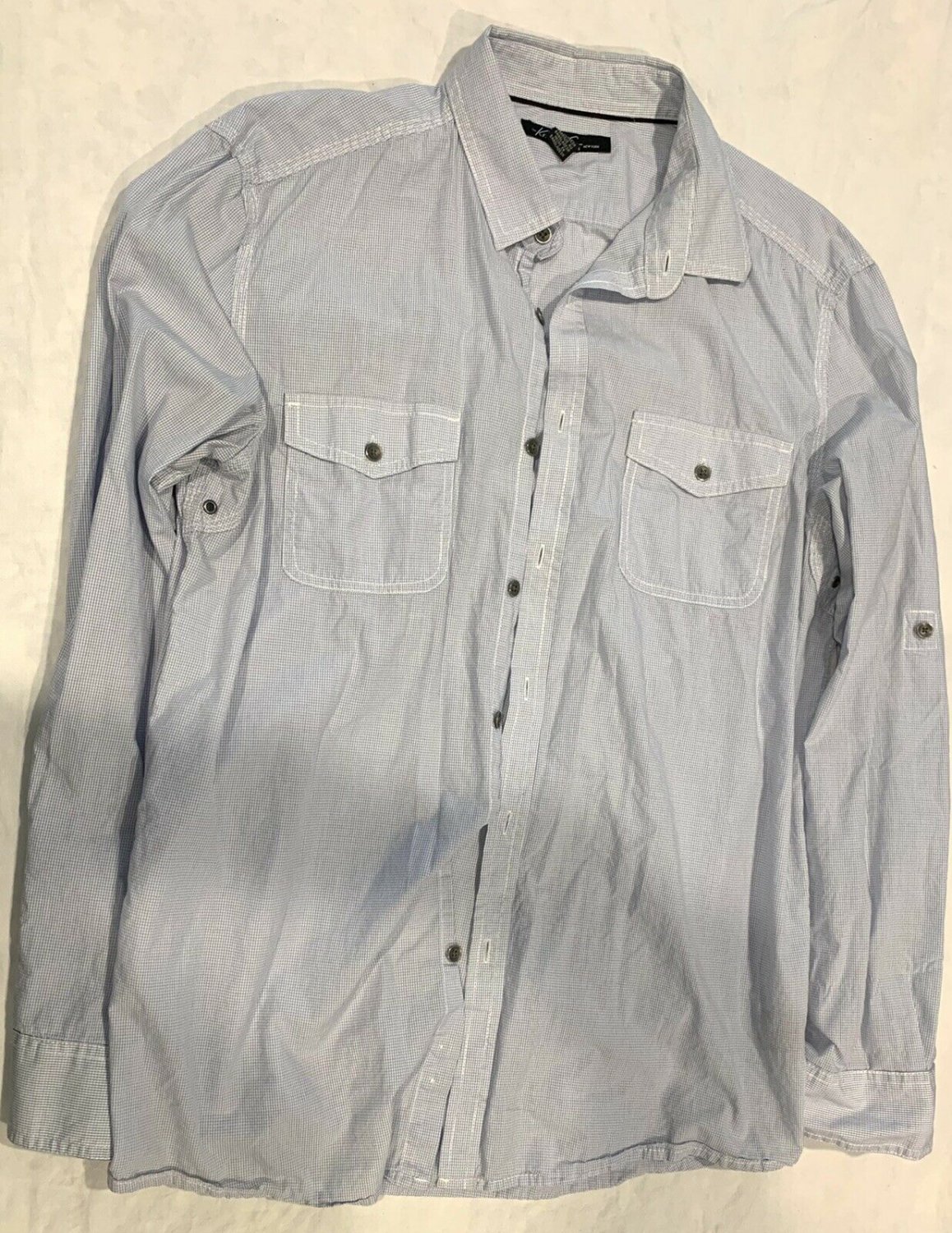 Men's Kenneth Cole Medium Button Down Long Sleeve Light Blue Shirt