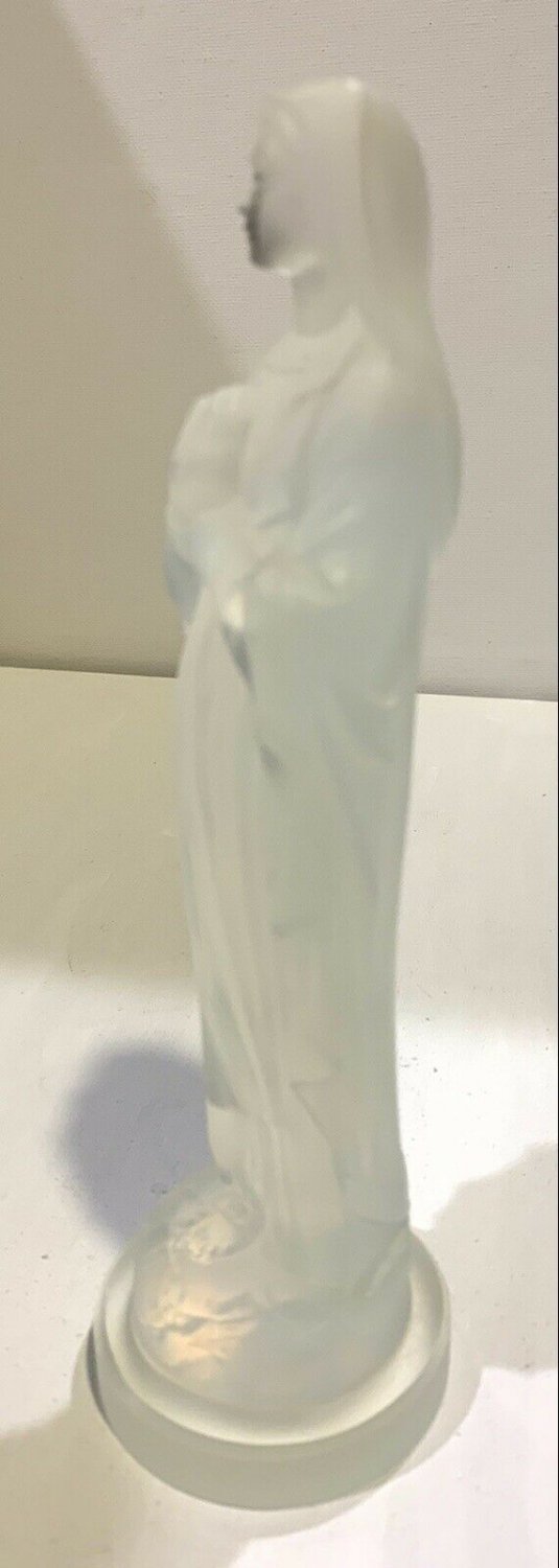 Etling France Opalescent Glass Madonna Virgin Mary 8” Figurine